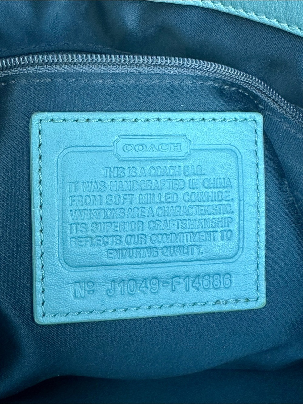 Coach Vintage Penelope Aqua Pebbled Leather Shoulder Bag - Picture 3 of 6